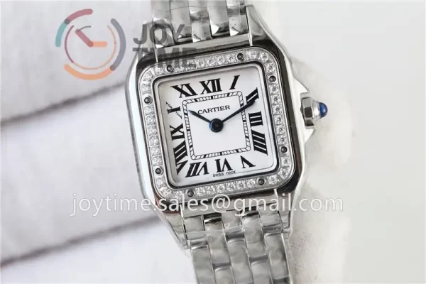 Cartier Ballon Panthère Ladies K11 1:1 Best Edition SS 22mm Diamond Bezel SS Bracelet Quartz