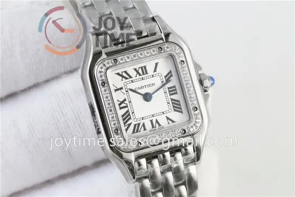 Cartier Ballon Panthère Ladies K11 1:1 Best Edition SS 22mm Diamond Bezel SS Bracelet Quartz