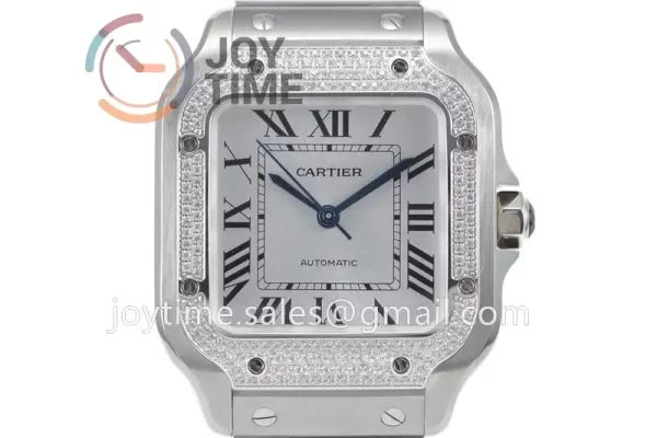 Cartier Santos de Cartier BVF 1:1 Best Edition SS 35mm Diamond Bezel SS Bracelet A1847