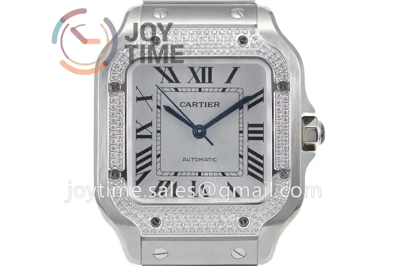 Cartier Santos de Cartier BVF 1:1 Best Edition SS 35mm Diamond Bezel SS Bracelet A1847