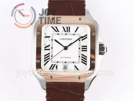 Cartier Santos de Cartier V6F 1:1 Best Edition SS 40mm RG Bezel Leather Strap A1847