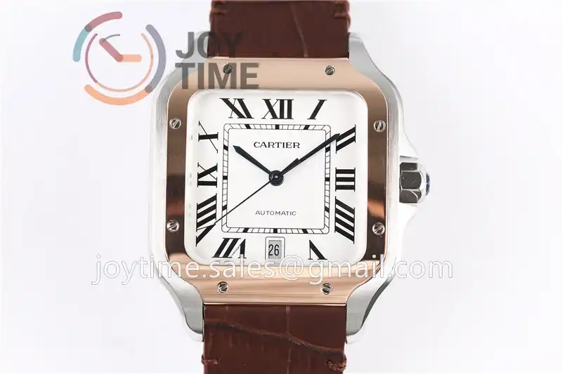 Cartier Santos de Cartier V6F 1:1 Best Edition SS 40mm RG Bezel Leather Strap A1847