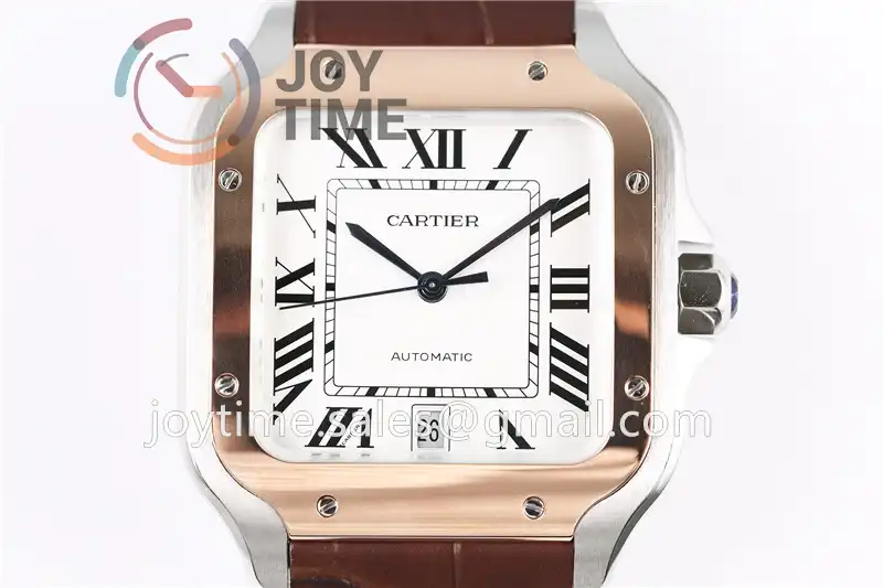 Cartier Santos de Cartier V6F 1:1 Best Edition SS 40mm RG Bezel Leather Strap A1847