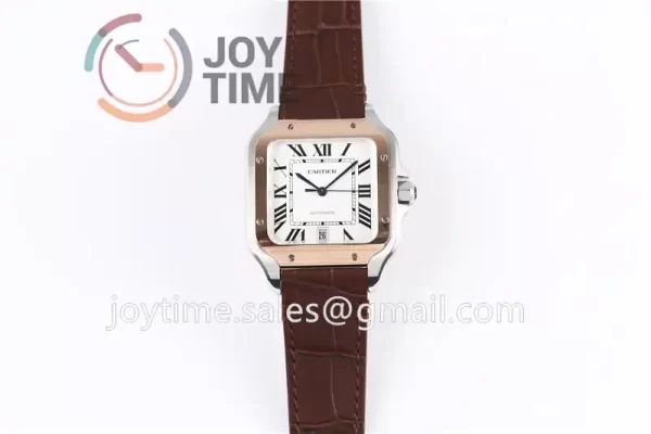 Cartier Santos de Cartier V6F 1:1 Best Edition SS 40mm RG Bezel Leather Strap A1847