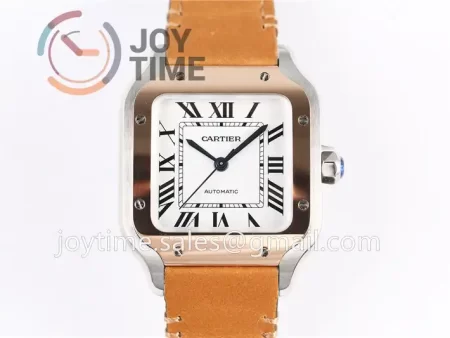 Cartier Santos de Cartier V6F 1:1 Best Edition SS 35mm RG Bezel Leather Strap A1847