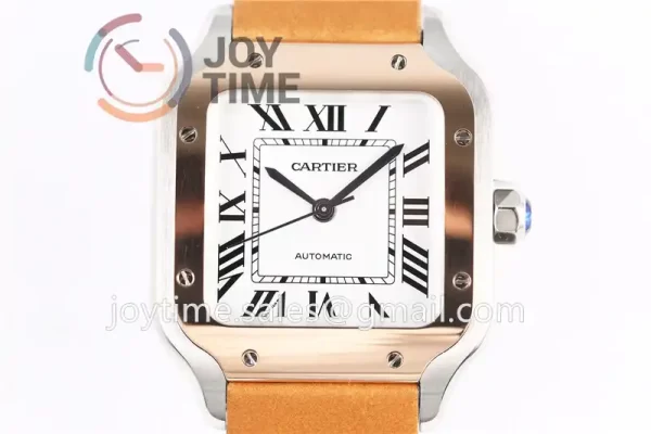 Cartier Santos de Cartier V6F 1:1 Best Edition SS 35mm RG Bezel Leather Strap A1847