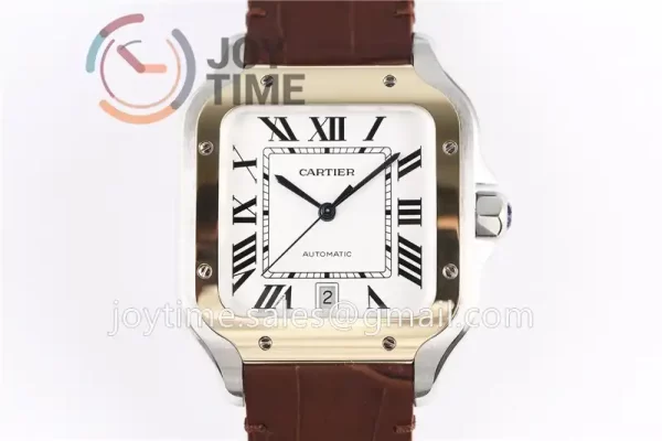 Cartier Santos de Cartier V6F 1:1 Best Edition SS 40mm YG Bezel Leather Strap A1847