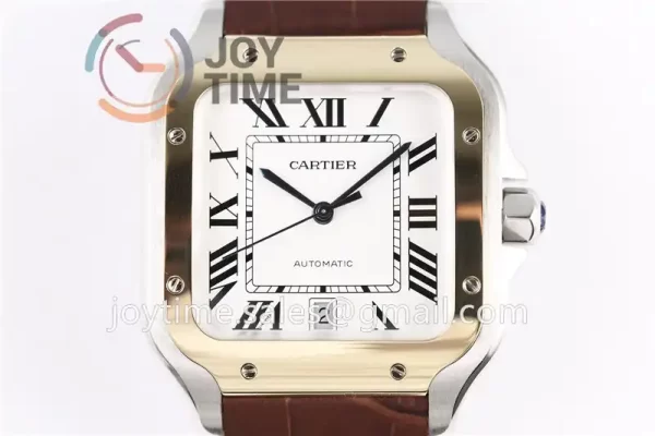 Cartier Santos de Cartier V6F 1:1 Best Edition SS 40mm YG Bezel Leather Strap A1847