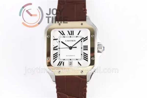 Cartier Santos de Cartier V6F 1:1 Best Edition SS 40mm YG Bezel Leather Strap A1847