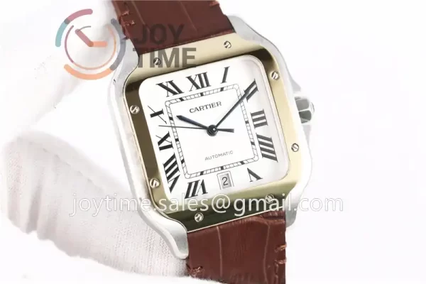 Cartier Santos de Cartier V6F 1:1 Best Edition SS 40mm YG Bezel Leather Strap A1847