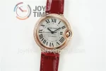 Cartier Ballon Bleu V6F 1:1 Best Edition RG 36mm Diamond Bezel Leather Strap NH05A