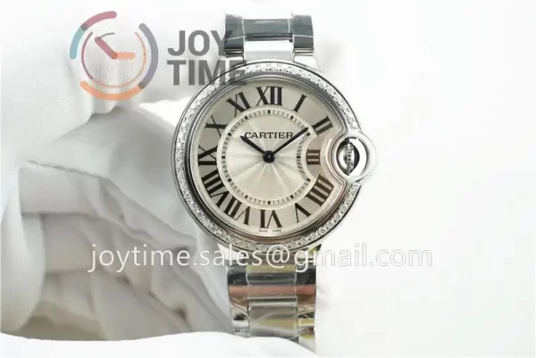 Cartier Ballon Bleu V6F 1:1 Best Edition SS 28mm Diamond Bezel SS Bracelet Quartz