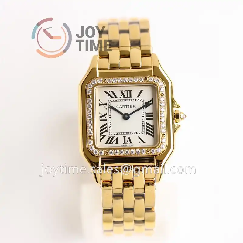 Cartier Ballon Panthère Ladies GF 1:1 Best Edition YG 27mm Diamond Bezel YG Bracelet Quartz