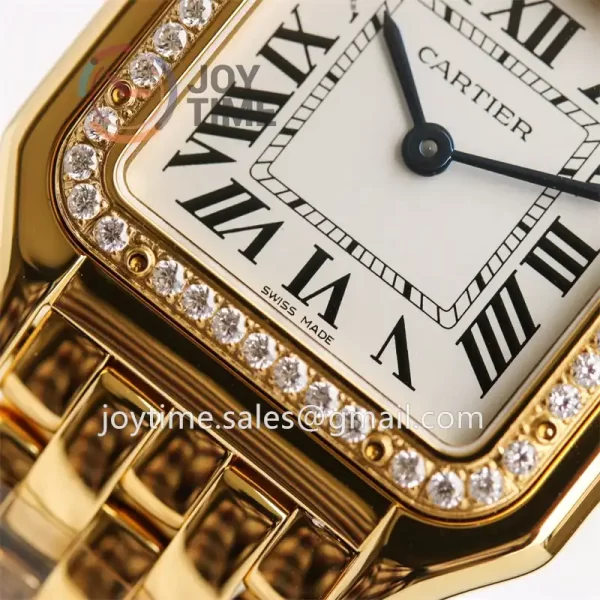 Cartier Ballon Panthère Ladies GF 1:1 Best Edition YG 27mm Diamond Bezel YG Bracelet Quartz