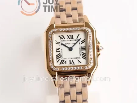 Cartier Ballon Panthère Ladies GF 1:1 Best Edition RG 27mm Diamond Bezel RG Bracelet Quartz