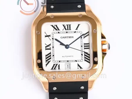 Cartier Santos de Cartier GF 1:1 Best Edition RG 40mm Rubber Strap Miyota9015