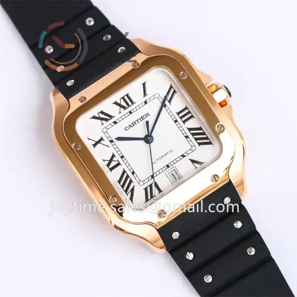 Cartier Santos de Cartier GF 1:1 Best Edition RG 40mm Rubber Strap Miyota9015