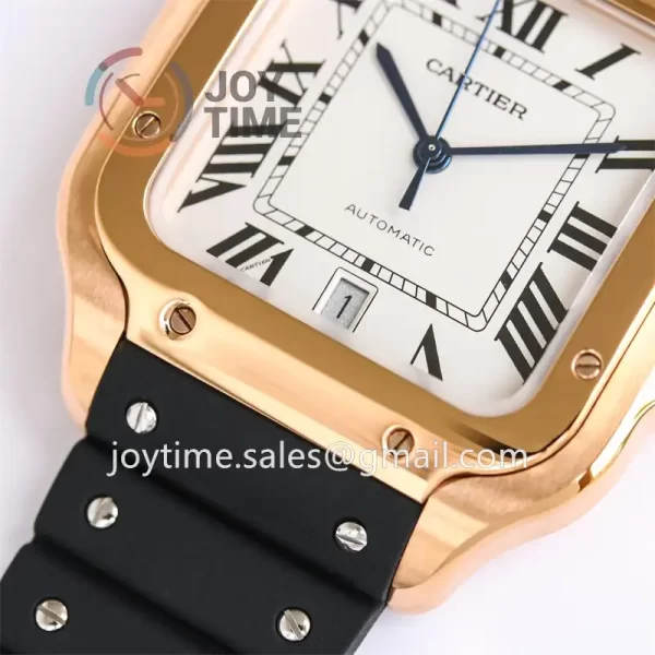 Cartier Santos de Cartier GF 1:1 Best Edition RG 40mm Rubber Strap Miyota9015