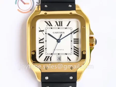 Cartier Santos de Cartier GF 1:1 Best Edition YG 40mm Rubber Strap Miyota9015