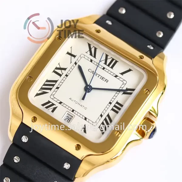 Cartier Santos de Cartier GF 1:1 Best Edition YG 40mm Rubber Strap Miyota9015