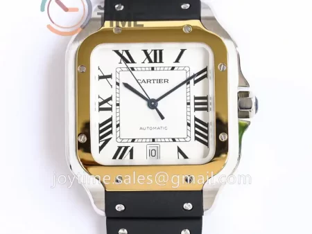 Cartier Santos de Cartier GF 1:1 Best Edition SS 40mm YG Bezel Rubber Strap Miyota9015