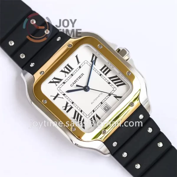 Cartier Santos de Cartier GF 1:1 Best Edition SS 40mm YG Bezel Rubber Strap Miyota9015