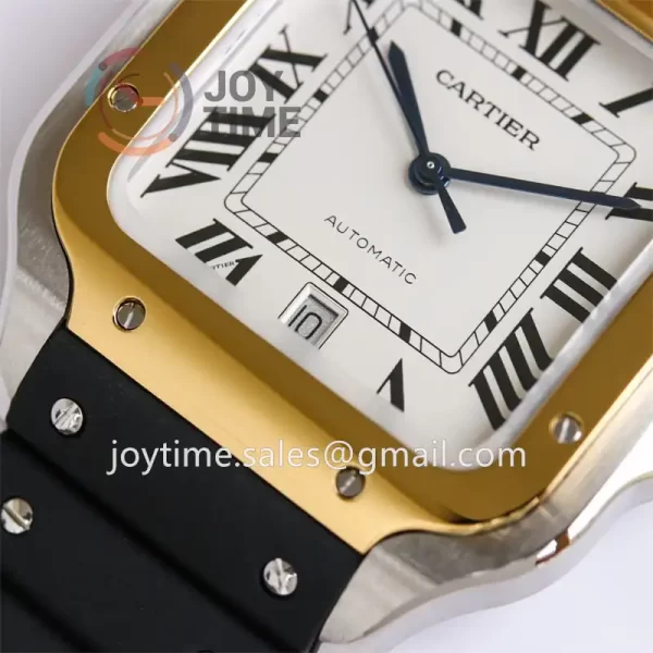 Cartier Santos de Cartier GF 1:1 Best Edition SS 40mm YG Bezel Rubber Strap Miyota9015