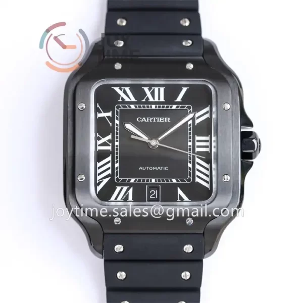 Cartier Santos de Cartier GF 1:1 Best Edition PVD 40mm Rubber Strap Miyota9015