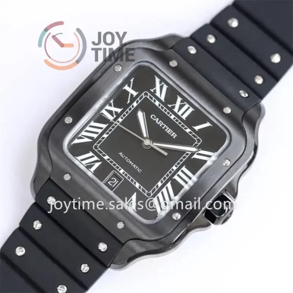 Cartier Santos de Cartier GF 1:1 Best Edition PVD 40mm Rubber Strap Miyota9015