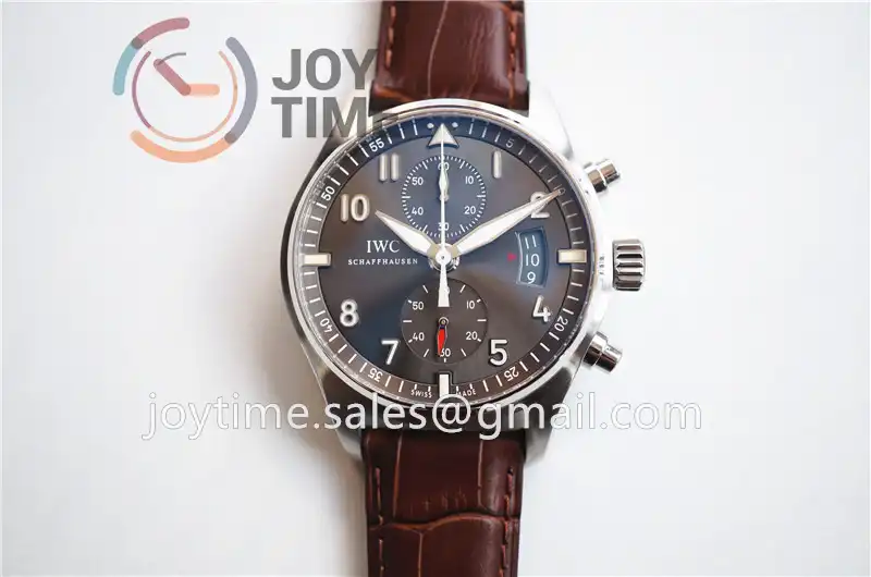 IWC Pilot Chronograph IW387808 ZF 1:1 Best Edition SS Leather Strap A7750