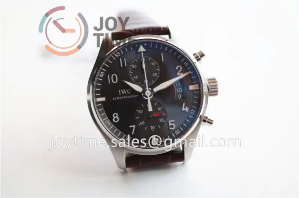 IWC Pilot Chronograph IW387808 ZF 1:1 Best Edition SS Leather Strap A7750