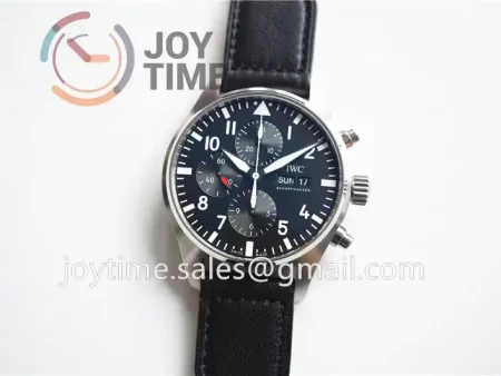 IWC Pilot Chronograph ZF 1:1 Best Edition SS 43mm Leather Strap A7750