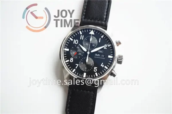 IWC Pilot Chronograph ZF 1:1 Best Edition SS 43mm Leather Strap A7750