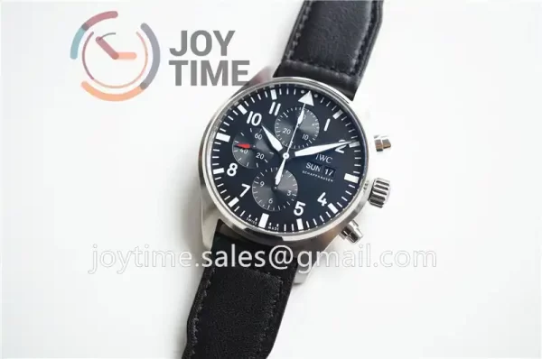 IWC Pilot Chronograph ZF 1:1 Best Edition SS 43mm Leather Strap A7750