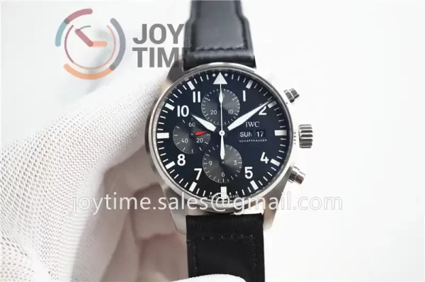 IWC Pilot Chronograph ZF 1:1 Best Edition SS 43mm Leather Strap A7750