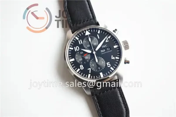 IWC Pilot Chronograph ZF 1:1 Best Edition SS 43mm Leather Strap A7750