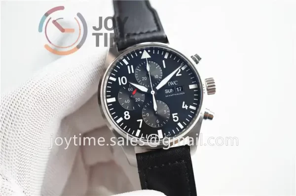 IWC Pilot Chronograph ZF 1:1 Best Edition SS 43mm Leather Strap A7750