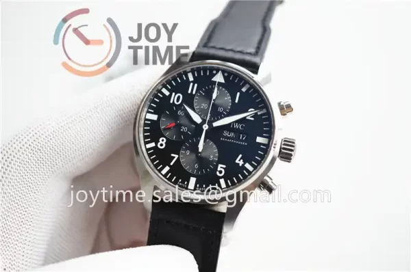 IWC Pilot Chronograph ZF 1:1 Best Edition SS 43mm Leather Strap A7750