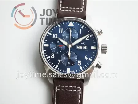 IWC Pilot Chronograph ZF 1:1 Best Edition SS 43mm Leather Strap A7750