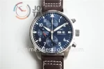 IWC Pilot Chronograph ZF 1:1 Best Edition SS 43mm Leather Strap A7750