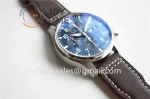 IWC Pilot Chronograph ZF 1:1 Best Edition SS 43mm Leather Strap A7750