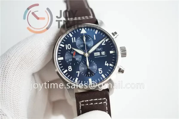 IWC Pilot Chronograph ZF 1:1 Best Edition SS 43mm Leather Strap A7750