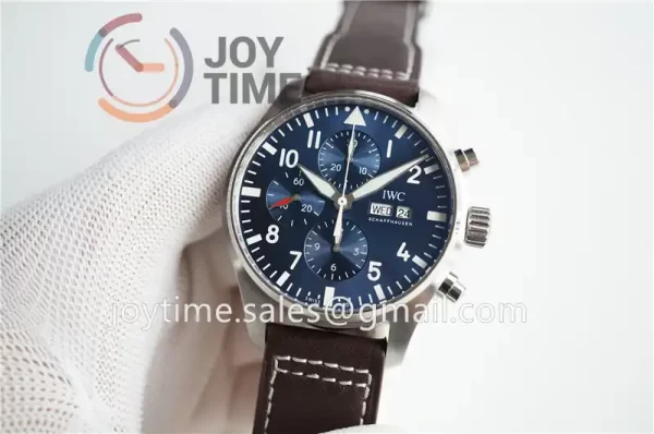 IWC Pilot Chronograph ZF 1:1 Best Edition SS 43mm Leather Strap A7750