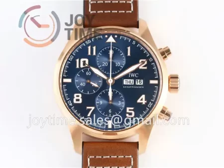 IWC Pilot Chronograph ZF 1:1 Best Edition RG 43mm Leather Strap A7750