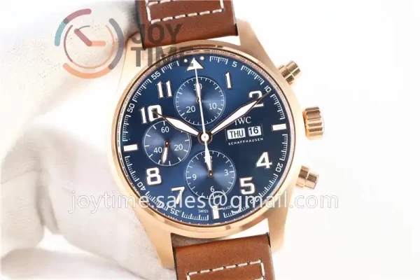 IWC Pilot Chronograph ZF 1:1 Best Edition RG 43mm Leather Strap A7750