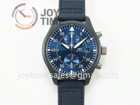 IWC Pilot Chronograph ZF 1:1 Best Edition Ceramic 44.5mm Nylon Strap A7750