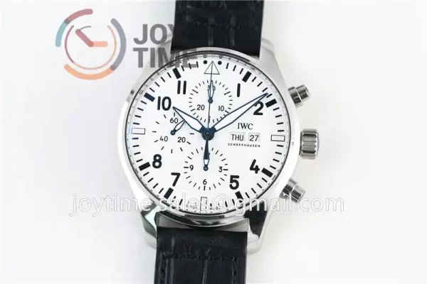 IWC Pilot Chronograph ZF 1:1 Best Edition SS 43mm Leather Strap A7750