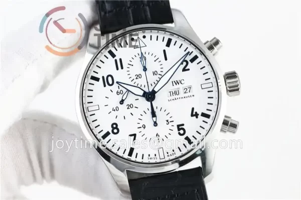 IWC Pilot Chronograph ZF 1:1 Best Edition SS 43mm Leather Strap A7750