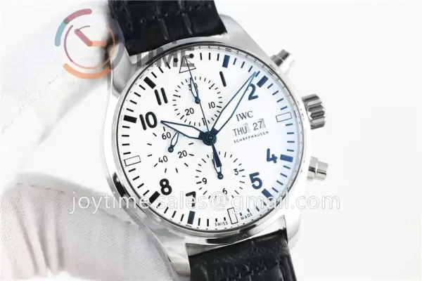 IWC Pilot Chronograph ZF 1:1 Best Edition SS 43mm Leather Strap A7750