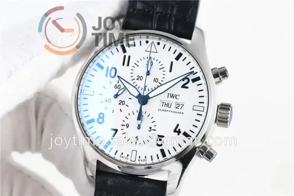 IWC Pilot Chronograph ZF 1:1 Best Edition SS 43mm Leather Strap A7750